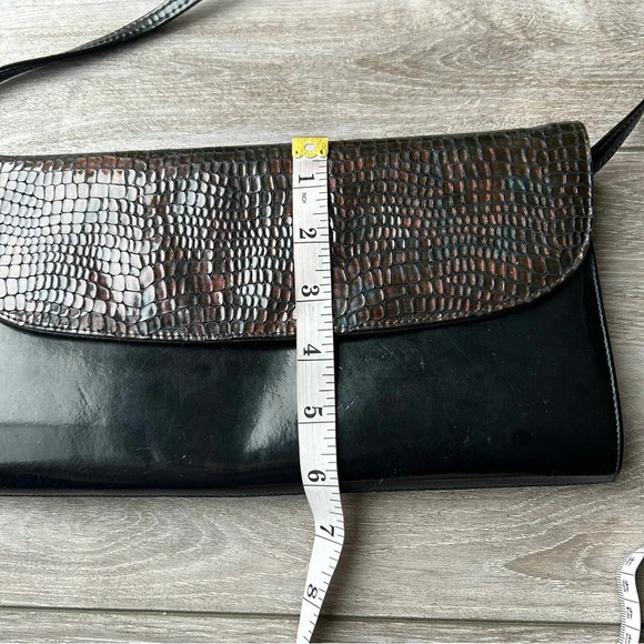 Vintage Naturalizer Mastercraft Patent Leather Croc Leather Clutch Shoulder Bag - Picture 13 of 13